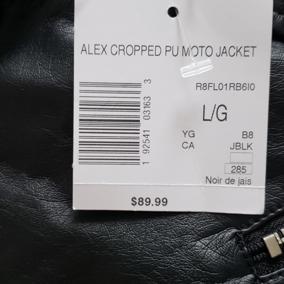 G by Guess Alex Cropped PU Moto Jacket - Picture 9 of 9